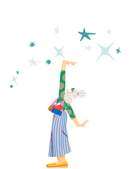 Illustration of a person stretching tall