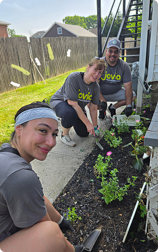 Jovia volunteering at FCA event