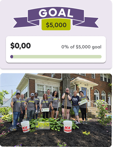Goal and a picture of Jovia employees volunteering at FCA event