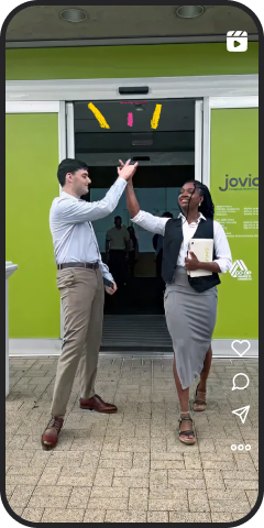 Instagram reel of Jovia interns